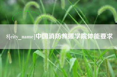 荣成中国消防救援学院体能要求