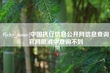 荣成中国执行信息公开网信息查询官网限消中查询不到