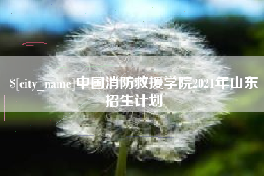 荣成中国消防救援学院2021年山东招生计划