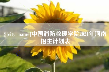 荣成中国消防救援学院2021年河南招生计划表