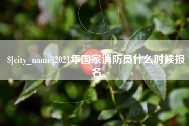 荣成2021年国家消防员什么时候报名