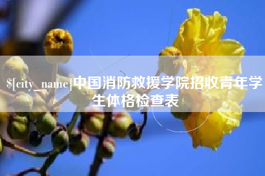 荣成中国消防救援学院招收青年学生体格检查表